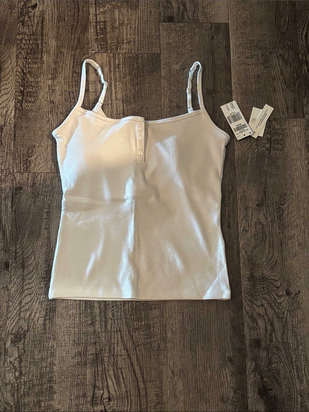 Abercrombie & Fitch Bra-Free Ribbed Cami - Cream - Size Medium